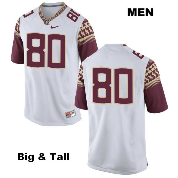 Men's NCAA Nike Florida State Seminoles #80 Alex Marshall College Big & Tall No Name White Stitched Authentic Football Jersey JXT5769DD
